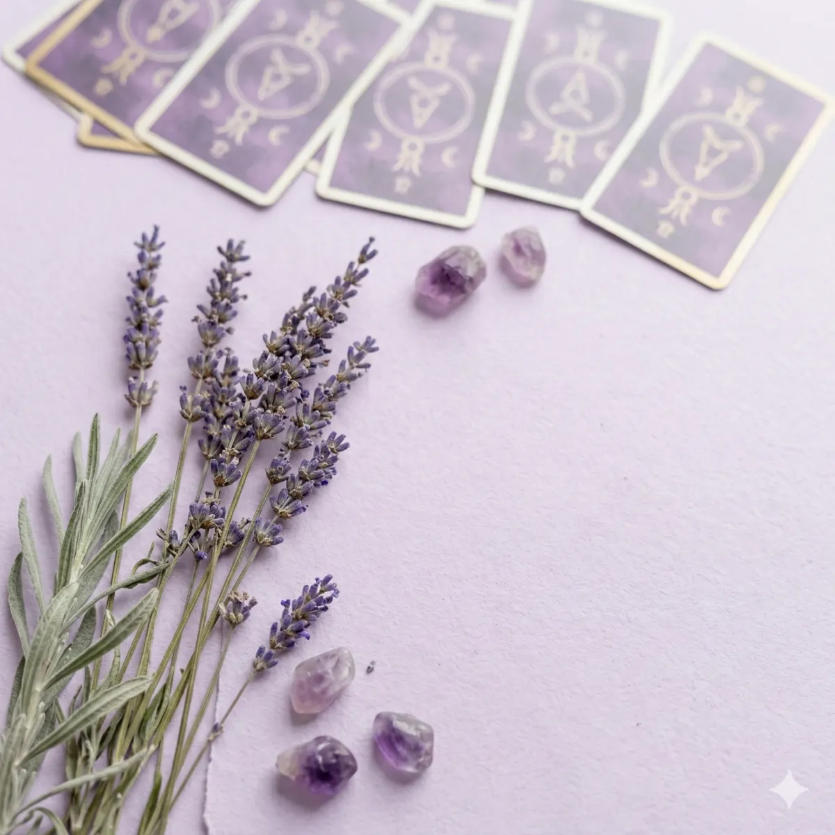 Ambiente espiritual con cartas de tarot y cristales — Esencia Arcana